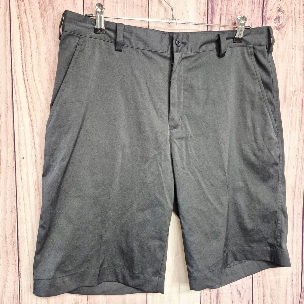 Nike Golf Dri-FIT Shorts Mens 34 Black‎ Flat Front Performance Golfing Shorts